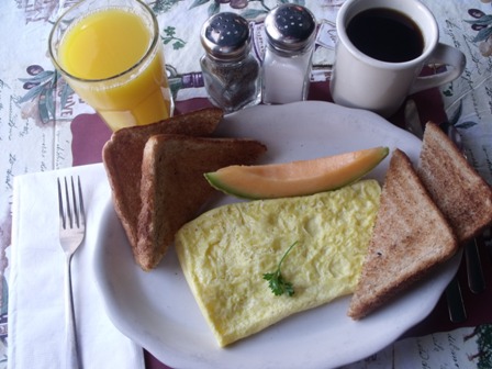 Omelette for breakfast at Mama Leone's