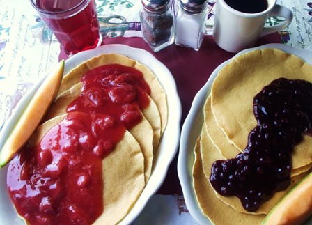 Danish style pancakes for breakfast at Mama Leone's